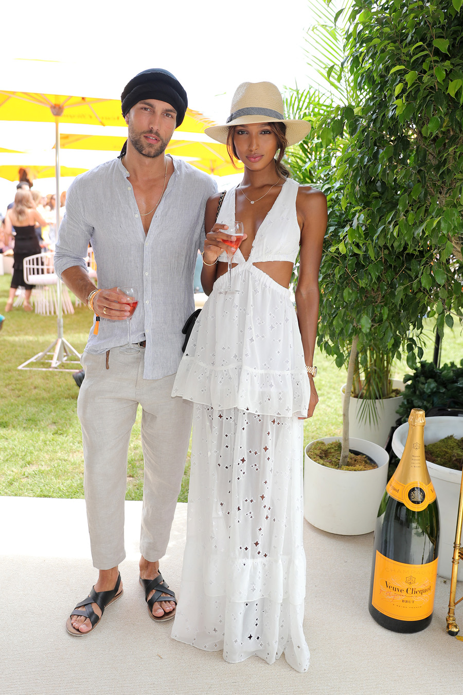 JERSEY CITY, NJ - JUNE 04:  Models Tobias Sorensen and Jasmine Tookes attend the Ninth Annual Veuve Clicquot Polo Classic at Liberty State Park on June 4, 2016 in Jersey City, New Jersey.  (Photo by Neilson Barnard/Getty Images for Veuve Clicquot)